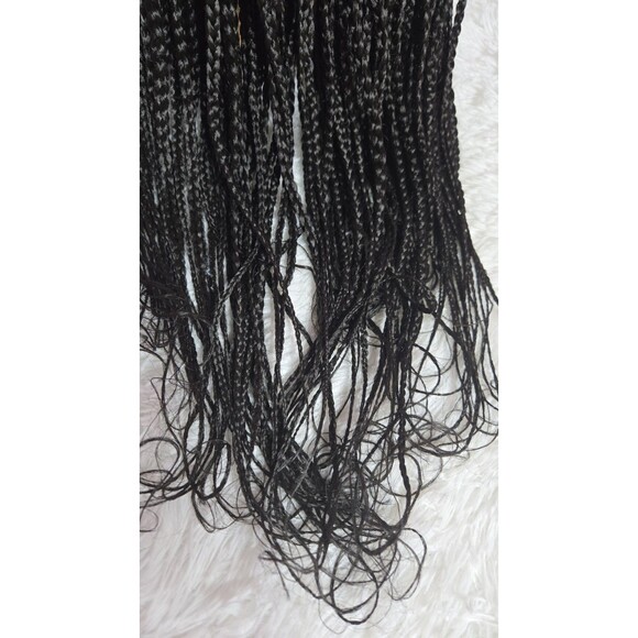 Full Frontal Braided Dark Brunette Natural Look Bohemian Wig - Picture 9 of 15